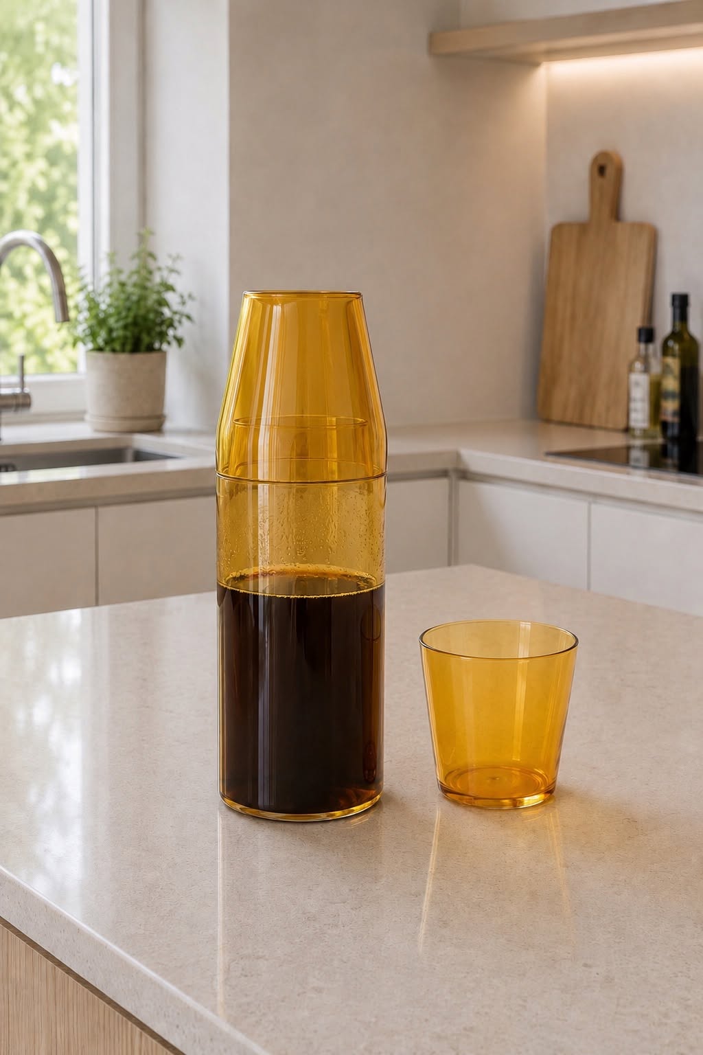 Nine Milk glas + karaffel - Gul